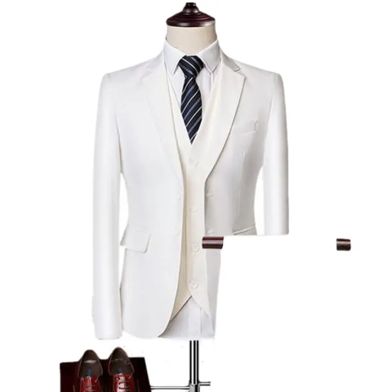 New Design Double Breasted Men's Suit With Pants Burgundy 2 Pieces Slim Fit Wedding Costume Homme Party Prom Blazer Male Wear