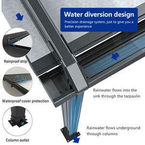 Pérgola de Aluminio <span class=keywords><strong>3x3</strong></span> con Techo Retráctil, Moderna, Bioclimática, Motorizada, Adecuada para Jardín, Patio, Terraza, <span class=keywords><strong>Toldo</strong></span> Retráctil - Product Image 3