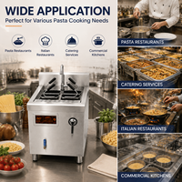 Cuiseur à pâtes professionnel à induction en acier inoxydable SUS304 certifié ETL, 3 brûleurs, 8 kW, 208 V, trois paniers, haute puissance, pour cuisine