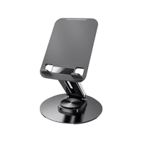 Support pliable en alliage pour tablette et téléphone, base rotative à 360° et angle réglable, noir, pour bureau et voyage, directement de l'usine