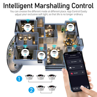 Downlight LED contrôlé par l'application Smart Life, lampe encastrée Tuya BT RGBCW pour l'éclairage de toute la maison