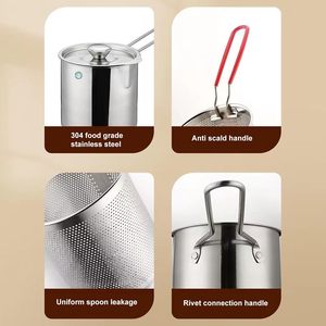 Factory Direct Wholesale Cheap Household 304 Stainless Steel Deep <b>Pot</b> Mini Oil-saving Spill-proof <b>Small</b> Fryer Filter for - Product Image 3