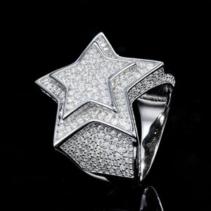 VVS Clarity Cut Moissanite 925 Silver Hip Hop Iced Star <b>Ring</b> Customized Real 14K Gold Diamond Party <b>Ring</b> for <b>Men</b> - Product Image 6