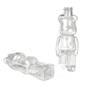 Bouteille de boisson en plastique transparente de qualité alimentaire avec couvercle, vente chaude, emballage de jus, bouteille jetable pour thé au lait gloomy bear - Product Image 6