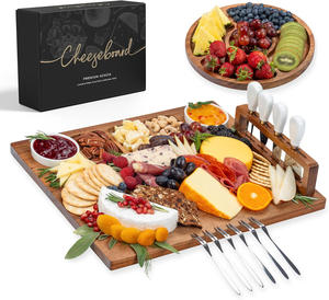 Personalized Bamboo Charcuterie Board Gifts Set Custom Large Cheese Serving Platter for Webbing Housewarming Christmas - Product Image 1