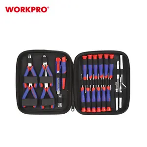 WORKPRO 27 PC Generale di Uso Domestico A Mano Tool Kit con Piccolo Strumento sacchetto di Immagazzinaggio Della Cassa A Mano In Metallo File di Goccia Forgiato In Lega di acciaio inox Set di File