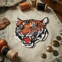 Patch brodé thermocollant personnalisé grand motif Tigre 3D pour vêtements, sweats à capuche et chapeaux