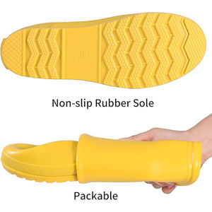 Bottes <span class=keywords><strong>de</strong></span> <span class=keywords><strong>pluie</strong></span> hautes pour femmes, légères, pliables, imperméables, en caoutchouc, avec col ajustable, vente en gros OEM - Product Image 5