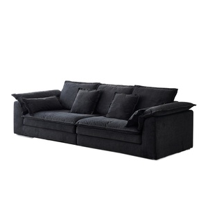 Zayshine Sâu Ngai Vàng Lông Rắn Khung Gỗ Hiện Đại Màu Xám Đen Mờ Vải Cắt Sofa Bộ Ba Chỗ Ngồi Cho Phòng Khách - Product Image 6