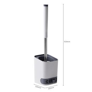 Hot Selling Bathroom Plastic Holder Soft TPR Bristle <b>Cleaning</b> Silicon Toilet <b>Brush</b> - Product Image 3