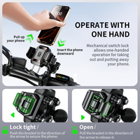 Support de téléphone pour vélo étanche, antivol, avec amortisseurs de vibrations, compatible avec les appareils photo, support de téléphone pour moto
