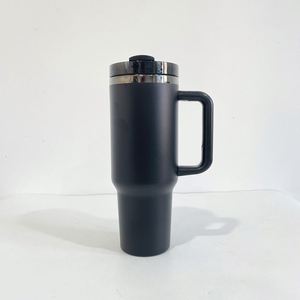 20 Pack Custom logo Mirror Black Plated Powder Coated H2.0 40oz Outdoor <b>Tumblers</b> <b>with</b> Lid and <b>Straw</b> for Laser Engraving - Product Image 1