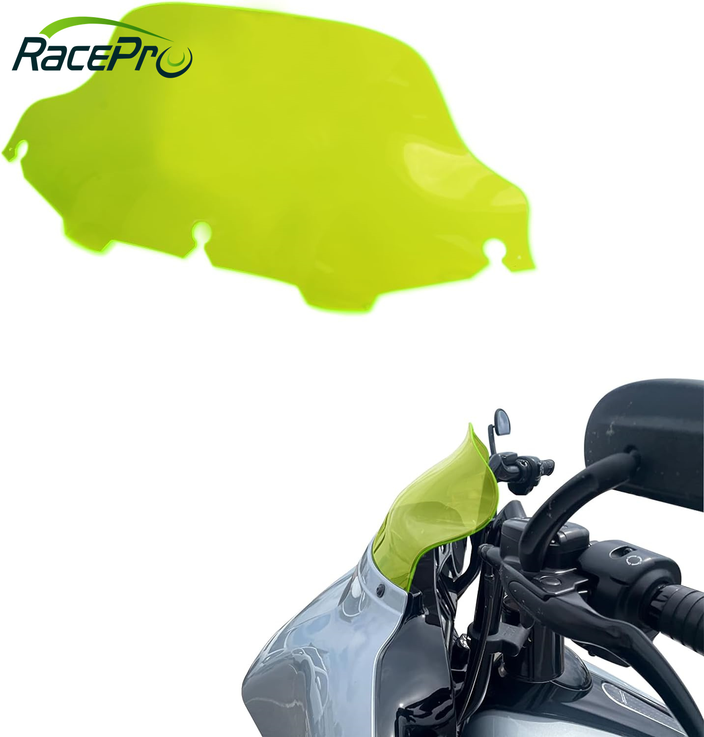 RACEPRO 8 pollici verde onda parabrezza moto parabrezza per Harley Touring Electra Street Glide FLHT flhc FLHX 1996 - 2013