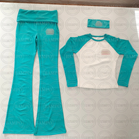 Ensemble Deux Pièces Personnalisé Vêtements Y2K Femme : T-Shirt Court Coton Jersey Manches Longues Moulantes et Pantalon Patte d'Éléphant Évasé, Ensemble De Détente Deux Pièces Pour Femme