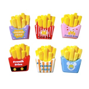 Accessoires de pâte à modeler en forme de frites, ornements en résine faits main pour bricolage, accessoires DIY - Product Image 6