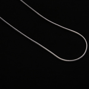 Collar de Cadena de Serpiente Plateada de 1 mm, Aleación de Zinc, Joyería de Moda Unisex, Regalo para Ocasiones Especiales, Diseño de Ondas, ALJA103 - Product Image 2
