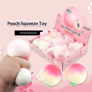 Jouets de décompression créatifs en forme de pêche, jouets à presser en caoutchouc anti-stress, cadeau pour bébé, jouets sensoriels souples - Product Image 2