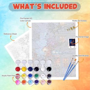 Kit <span class=keywords><strong>di</strong></span> Pittura su Tela Acrilica Fai-da-Te per Adulti SONGWOO Street Bookstore, Regalo per Decorazione Murale, 40X50 CM, Set <span class=keywords><strong>di</strong></span> Pittura a Numeri - Product Image 6