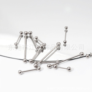 Piercing per l'orecchio a barra dritta in lega di titanio G23 con filettatura interna, anello da lingua per matrimonio; con zircone ASTM-F136 come pietra principale - Product Image 5
