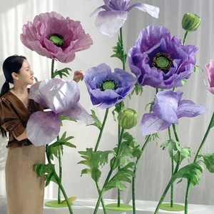 Fleurs en papier de pavot artificielles haut de gamme, <span class=keywords><strong>grande</strong></span> <span class=keywords><strong>taille</strong></span>, modèle 3D, pour affichage en centre commercial, décoration de mariage - Product Image 1