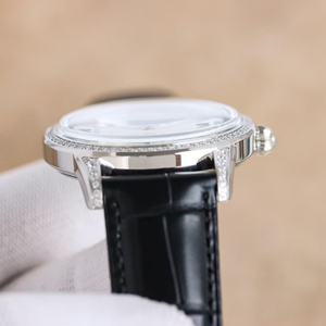 Reloj Automático Mecánico con Reserva de Marcha, Fecha, Cristal de Zafiro Luminoso, Unisex, Marco Plateado con Diamantes, Esfera Blanca, Novedad 2026 - Product Image 4