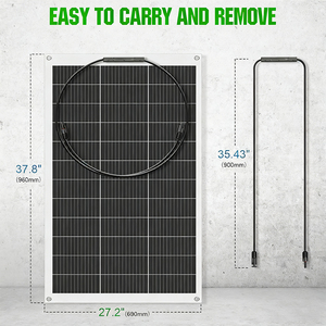 Panneaux solaires monocristallins PERC flexibles sans cadre Alecter APH-P72 130 Watt à haute efficacité 23 %, étanches, durables et portables 12 V - Product Image 3