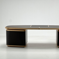 Table en bois Mobilier de bureau modulaire Bureau de direction Nouveau design Dessus de table moderne Bureau gris en bois de noyer