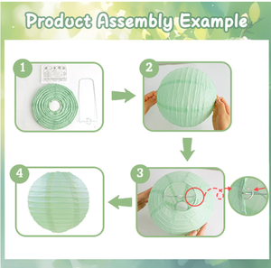 Bienvenido bebé Banner pastel Topper colgante blanco <span class=keywords><strong>verde</strong></span> papel pompones <span class=keywords><strong>linterna</strong></span> globos punto estrella guirnalda para decoración de fiesta de bienvenida al bebé - Product Image 4
