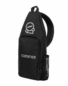 Comfier <b>Waterproof</b> Sling Bag <b>Black</b> Nylon Crossbody Sport <b>Backpack</b> with Zipper Closure Mesh Pocket Polyester Lining - Product Image 1