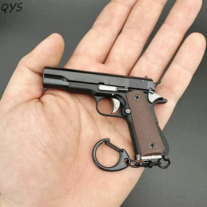 QYS Llavero de Pistola Metálico Plateado Ligero con Logo Personalizado e Impresión UV - Product Image 1