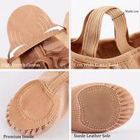 Sepatu Balet Kain Elastis Profesional untuk Dewasa dan Anak-anak Ukuran 25-44, Sandal Tari Elastis Tinggi untuk Penari dengan Punggung Kaki Tinggi