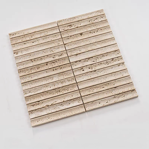 <span class=keywords><strong>Piastrelle</strong></span> a Mosaico in Marmo Travertino 3D con Scanalature Convesse per Rivestimento Cucina e Decorazione Pareti <span class=keywords><strong>Bagno</strong></span> - Product Image 4