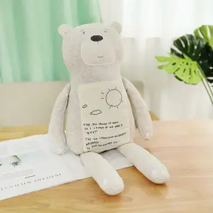 Children's Creative 56cm Long Leg Holding Animal Plush Toy Printed Inspirational English Soft Monkey Bear Doll For Girl's Gifts