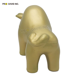 Golden Bull Shape Stress Relief Toy Anti-Stress Squishy <b>Ball</b> Unisex PU Foam with Custom Logo Printing - Product Image 6