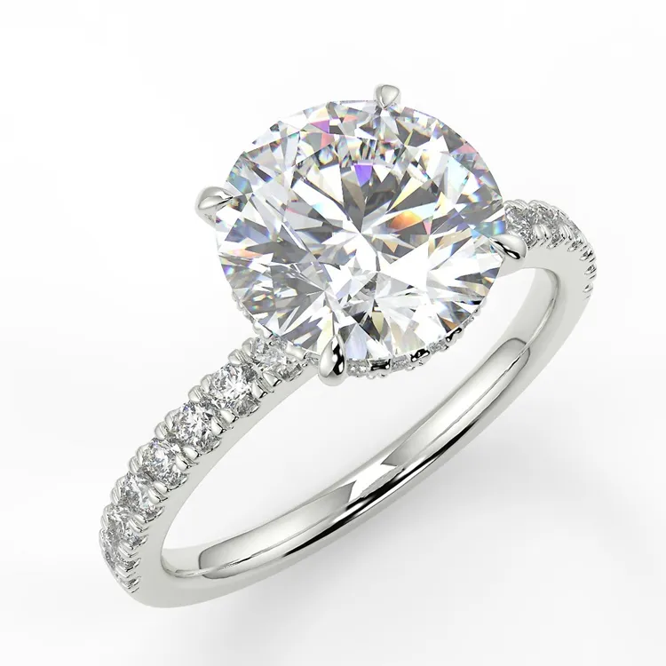 Moissanite Diamond Pt900 Platinum Ring Price White Gold Rings For Women