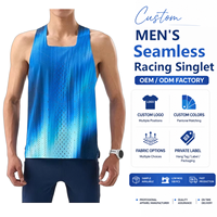 Débardeur de course pour homme OEM 100 % polyester à séchage rapide, maille perforée, dos nageur, pour marathon, avec logo personnalisé