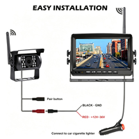 Système de caméra de recul sans fil numérique 2,4 GHz AHD 1080P avec moniteur 7 pouces, étanche IP68, vision nocturne IR pour camion, camping-car, remorque
