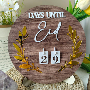 Décoration de <span class=keywords><strong>table</strong></span> musulmane pour l'Aïd Signes de l'Aïd Ramadan Aïd Compte à rebours en bois acrylique - Product Image 1
