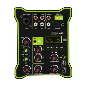 iSong FX5 Mixer de som de 4 canais de alta qualidade, áudio de karaokê, gravação USB com efeitos, console de mixagem digital, console de mixagem de áudio