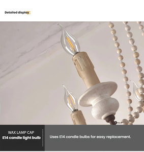 <span class=keywords><strong>Lustre</strong></span> en bois à cascade de perles en forme de larme JYLIGHTING, style antique, pour manoir rétro et éclairage d'ambiance haut de gamme pour zones de loisirs - Product Image 3