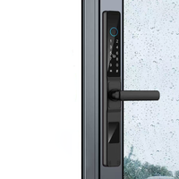Serrure intelligente pour porte coulissante étanche TTLock App, serrure numérique à empreintes digitales, mot de passe, carte, serrure électronique pour porte en aluminium et en verre