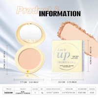Poudre compacte imperméable en gros pour maquillage quotidien, longue tenue, fini velours mat, poudre pressée pour le visage, contrôle du sébum pour femmes