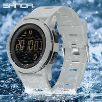 Montre homme Sanda 2189, chronographe de marque haut de gamme, fitness, course à pied, calories, étanche 50 m, montre numérique LED, montre-bracelet homme