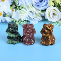 Pierre de guérison naturelle en cristal, mini chat de sorcière sculpté pour décoration d'Halloween, vente en gros