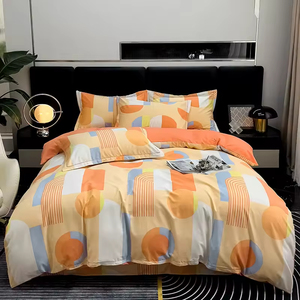 Parure de lit 100 % coton brossé épais, style luxe, housse de couette, drap plat, 3 ou 4 pièces, linge de lit chaud pour l'automne et l'hiver - Product Image 2