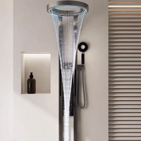 Panneau de douche spa bien-être avec cascade et jets massants en acier inoxydable pour hôtels et complexes hôteliers (vente en gros)