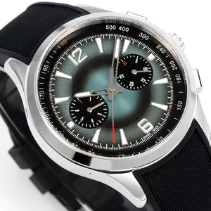 Classic Elite 42mm Stainless Steel Case <b>Automatic</b> <b>Chronograph</b> Tachymeter Sapphire Crystal Grey Dial Rubber Strap Mens New Watch - Product Image 2