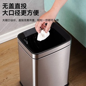 Contenedores de basura de acero inoxidable de gran capacidad, accionados con el pie, para toallas de mano en lugares públicos, incluyendo hoteles. - Product Image 1
