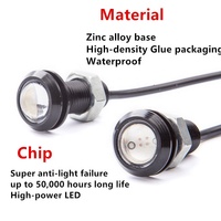 23mm LED DRL D'oeil D'aigle Voiture Brouillard lumière courante de Jour drl Inverse De Stationnement De Secours Signal Lumière Lampe de moto livraison gratuite