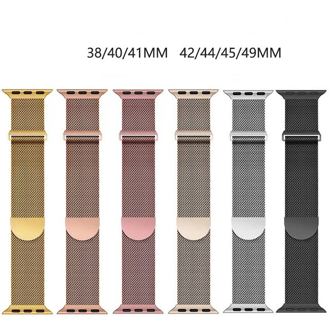 For Applewatch11 Double-Ended Milanese Strap Metal Semi-Circular Magnetic Stainless Steel